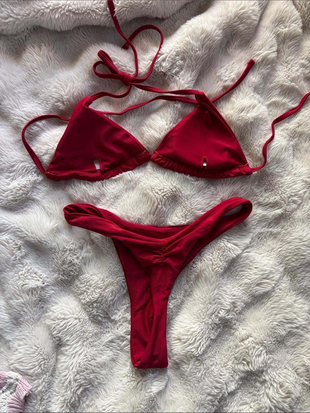 Amazon Red Triangle String Bikini Set - Picture 2 of 3